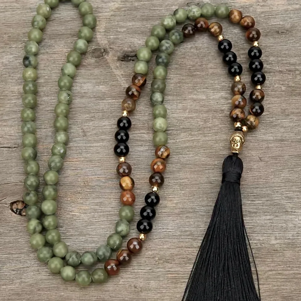 Jade and tigers eye meditation mala - Picture 8 of 8